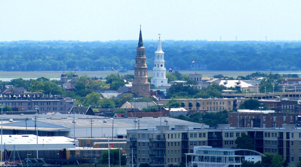 Downtown Charleston, SC - File:Charleston-downtown-from-bridge-sc1.jpg - Wikipedia