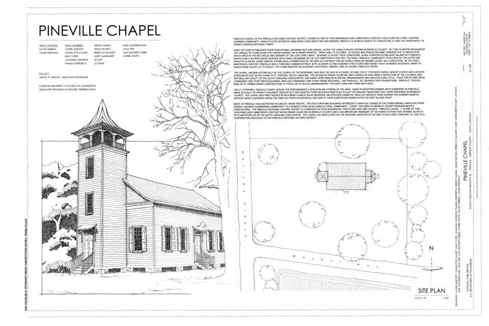 West Ashley, SC - File:Cover Sheet - Pineville Chapel, State Road S-8-204, Pineville,  Berkeley Co